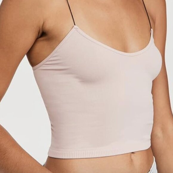 NWT Free People Women's Seamless Skinny Strap Crop Cami, ballet, XS/S - Picture 2 of 9